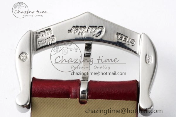 Santos Dumont 27.5mm IWSF Best Edition Silver Dial on Red Leather Strap Quartz Versatile 6058
