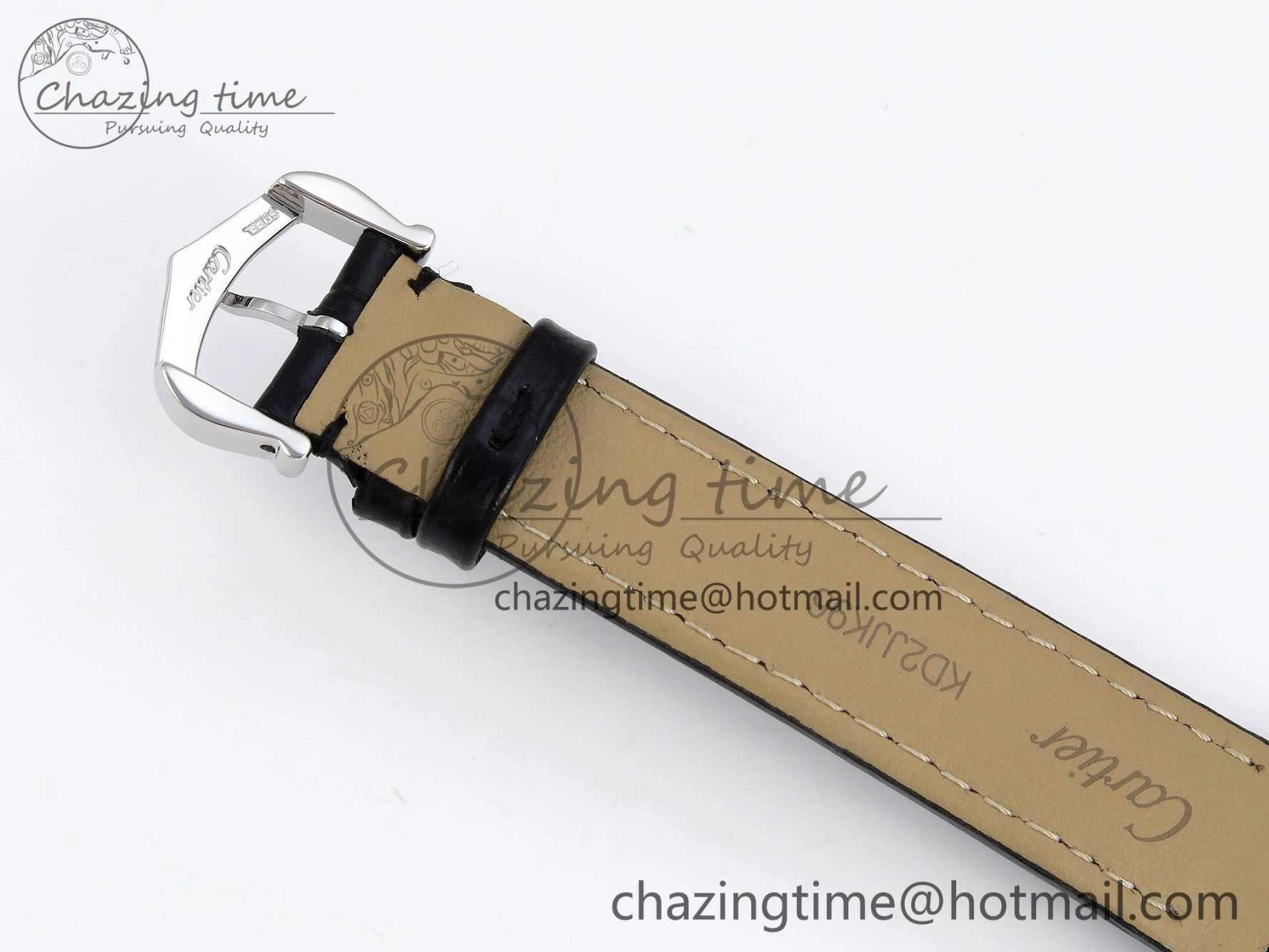SoftTouch Santos Dumont 27.5mm SS AF 1:1 Best Edition Silver Dial on Black Croco Strap A 5930