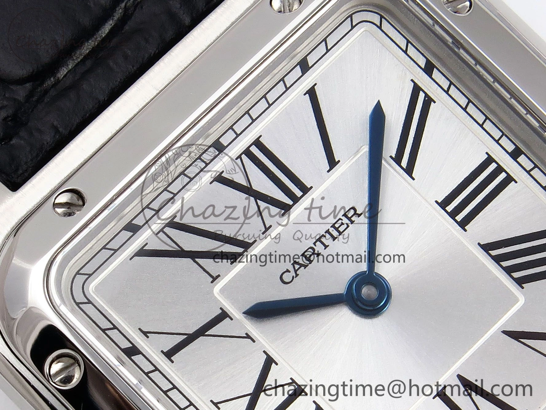 SoftTouch Santos Dumont 27.5mm SS AF 1:1 Best Edition Silver Dial on Black Croco Strap A 5930