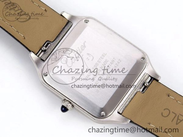SoftTouch Santos Dumont 27.5mm SS AF 1:1 Best Edition Silver Dial on Black Croco Strap A 5930