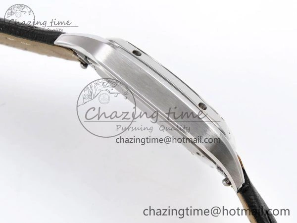 Santos Dumont 27.5mm SS AF 1:1 Best Edition Silver Dial on Black Leather Strap A Trendsetting 5931