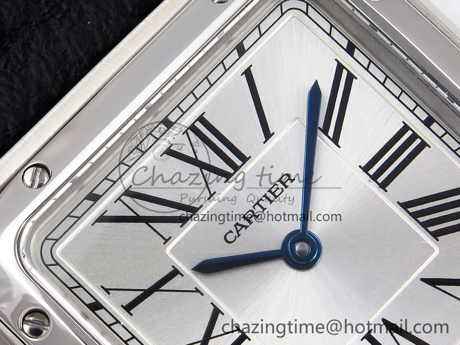 Santos Dumont 27.5mm SS AF 1:1 Best Edition Silver Dial on Black Leather Strap A Trendsetting 5931