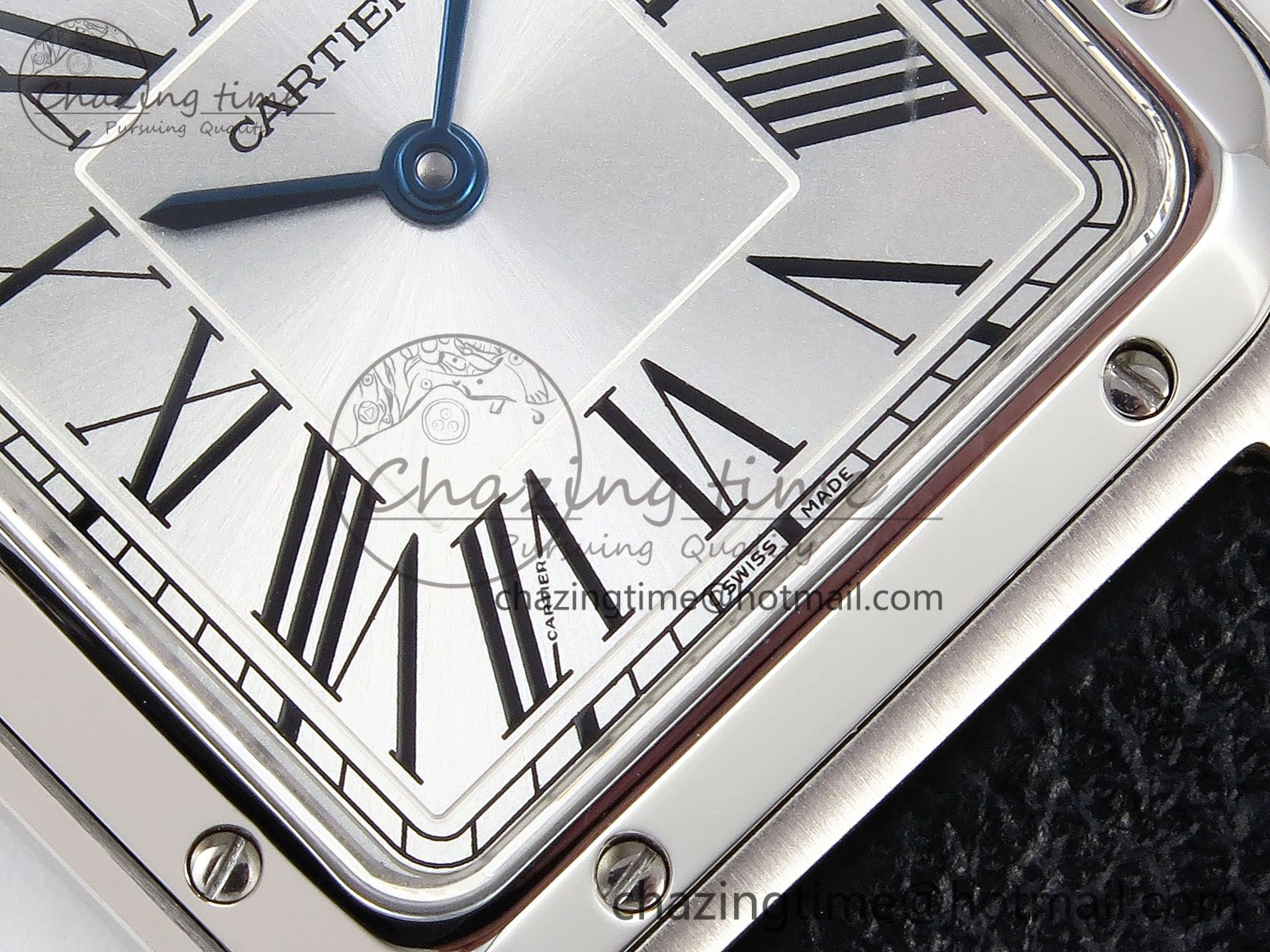 Santos Dumont 27.5mm SS AF 1:1 Best Edition Silver Dial on Black Leather Strap A Trendsetting 5931