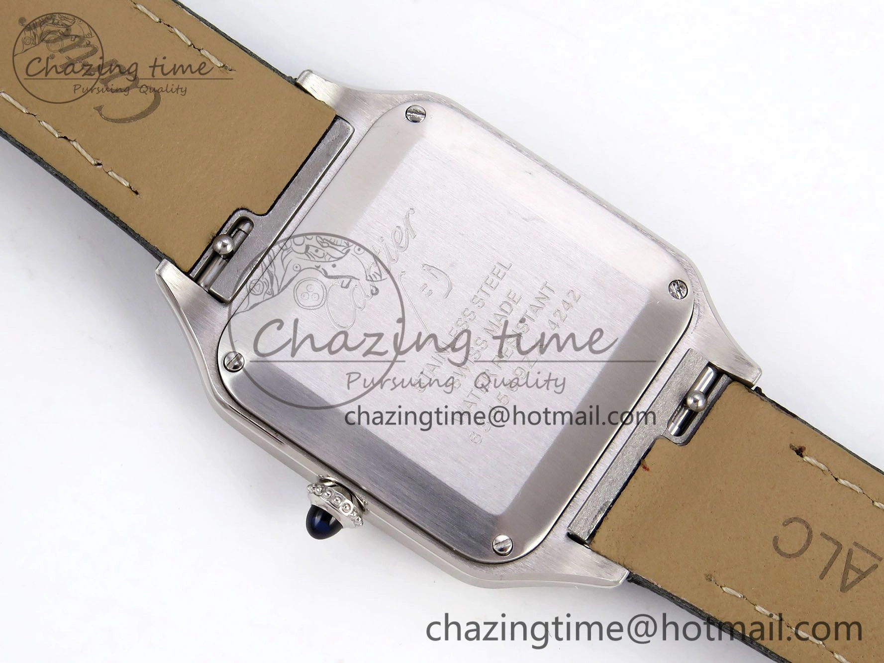 Santos Dumont 27.5mm SS AF 1:1 Best Edition Silver Dial on Black Leather Strap A Trendsetting 5931