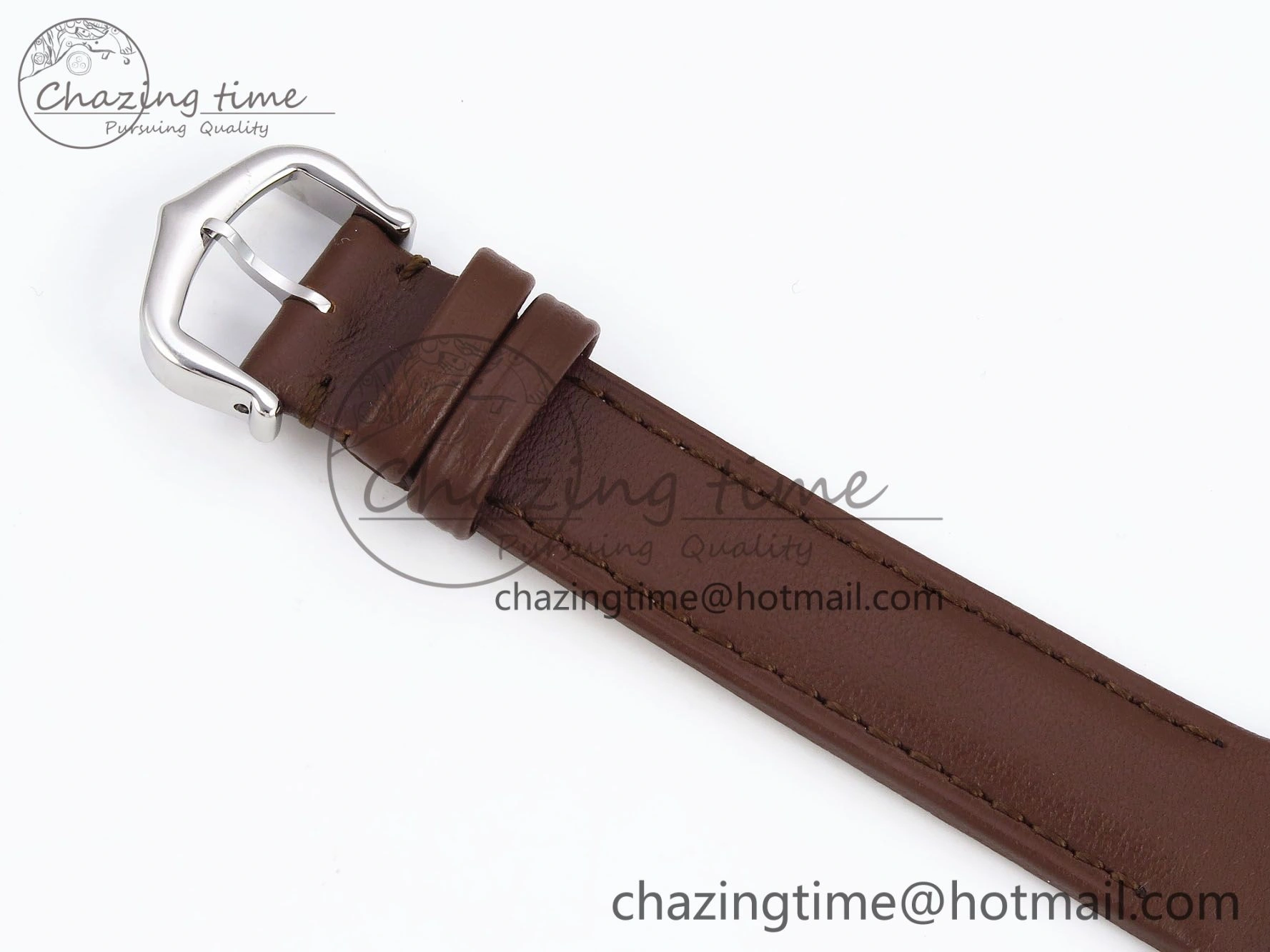 Santos Dumont 27.5mm SS AF 1:1 Best Edition Silver Dial on Brown Leather Strap A Chic 5938