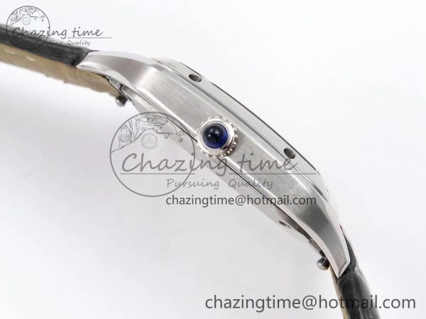 FreshLook Santos Dumont 27.5mm SS AF 1:1 Best Edition Silver Dial on Gray Croco Strap A 5933