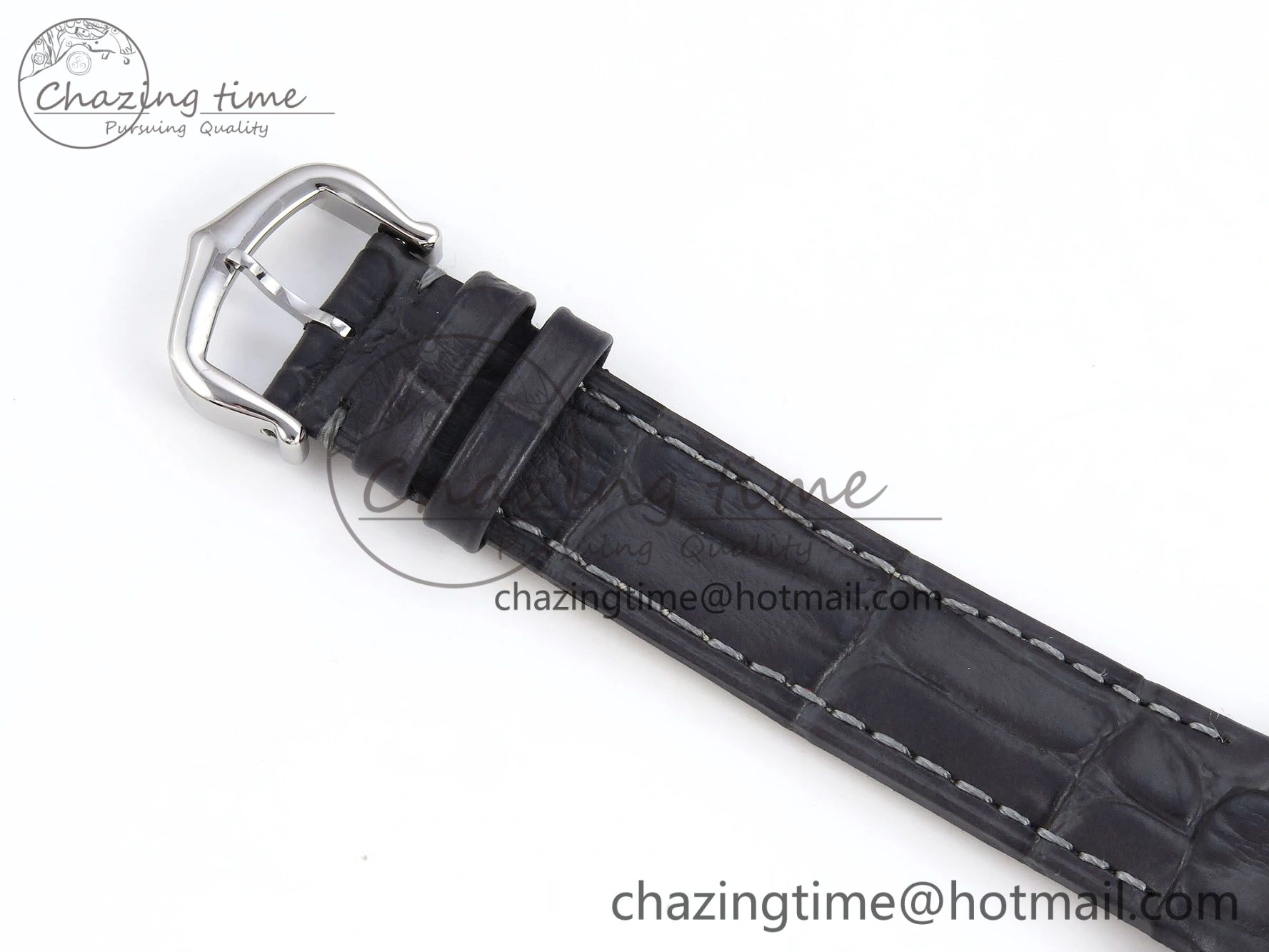FreshLook Santos Dumont 27.5mm SS AF 1:1 Best Edition Silver Dial on Gray Croco Strap A 5933