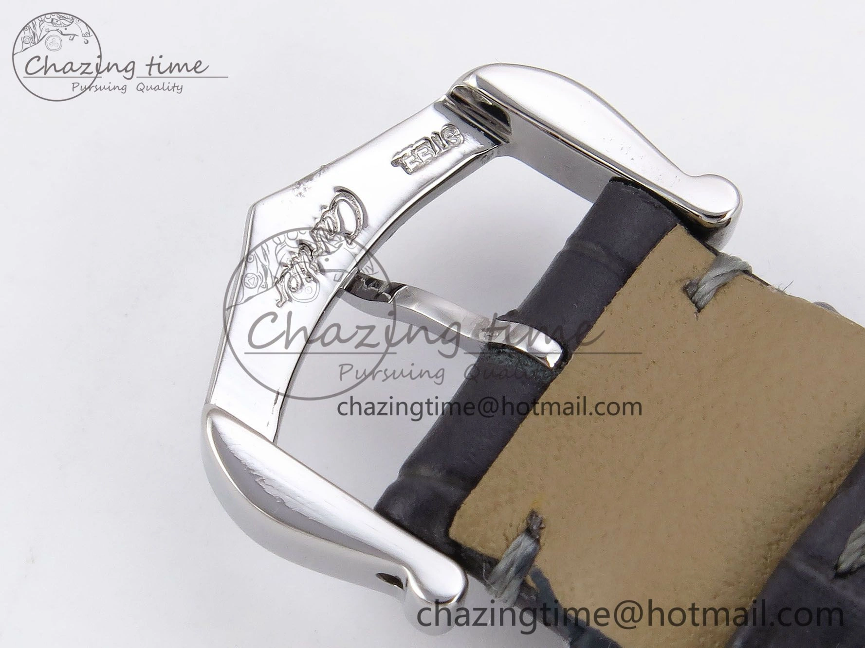 FreshLook Santos Dumont 27.5mm SS AF 1:1 Best Edition Silver Dial on Gray Croco Strap A 5933
