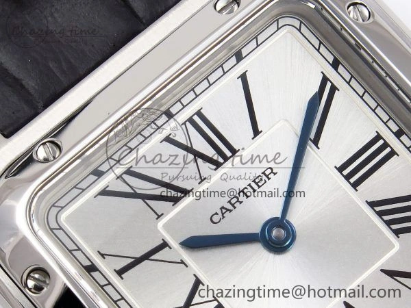 FreshLook Santos Dumont 27.5mm SS AF 1:1 Best Edition Silver Dial on Gray Croco Strap A 5933