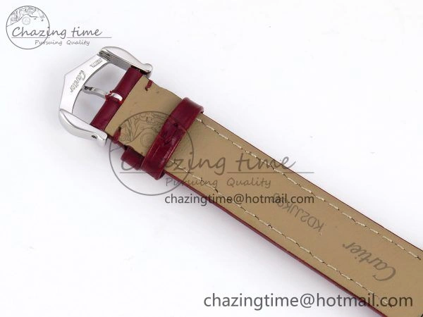 Supportive Santos Dumont 27.5mm SS AF 1:1 Best Edition Silver Dial on Red Croco Strap A 5937