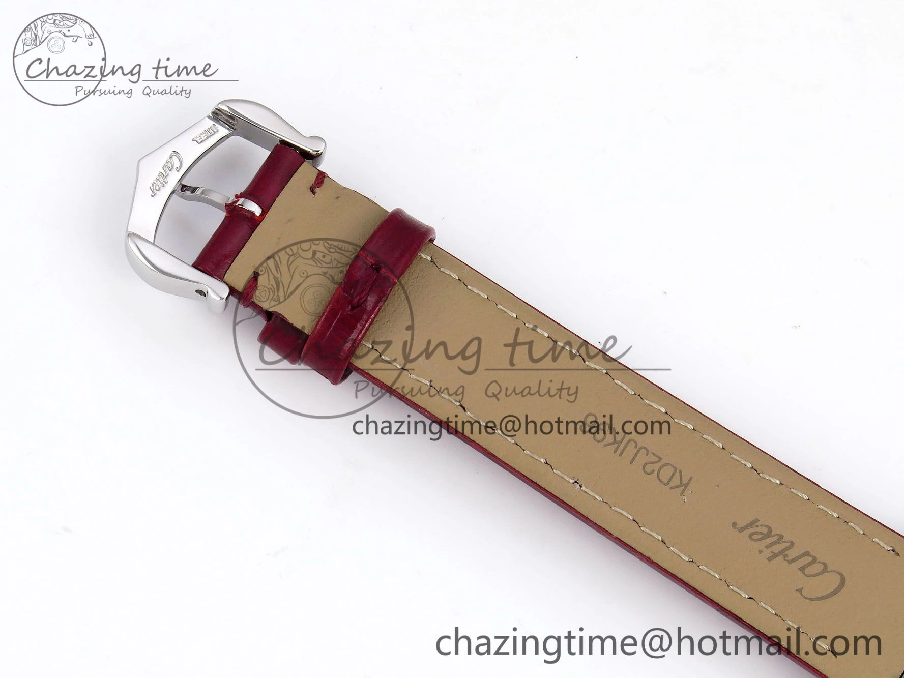 Supportive Santos Dumont 27.5mm SS AF 1:1 Best Edition Silver Dial on Red Croco Strap A 5937