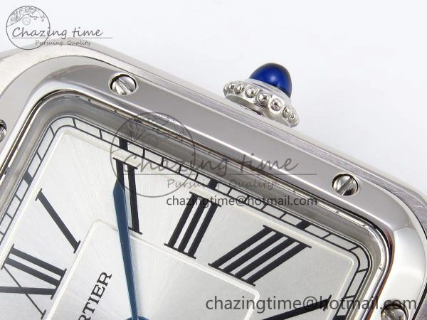 Supportive Santos Dumont 27.5mm SS AF 1:1 Best Edition Silver Dial on Red Croco Strap A 5937