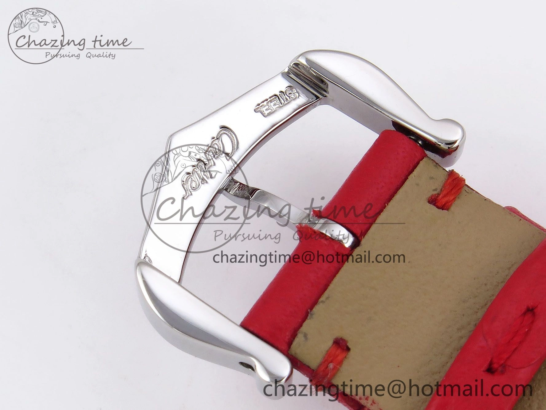 Santos Dumont 27.5mm SS AF 1:1 Best Edition Silver Dial on Red Leather Strap A HighPerformance 5936