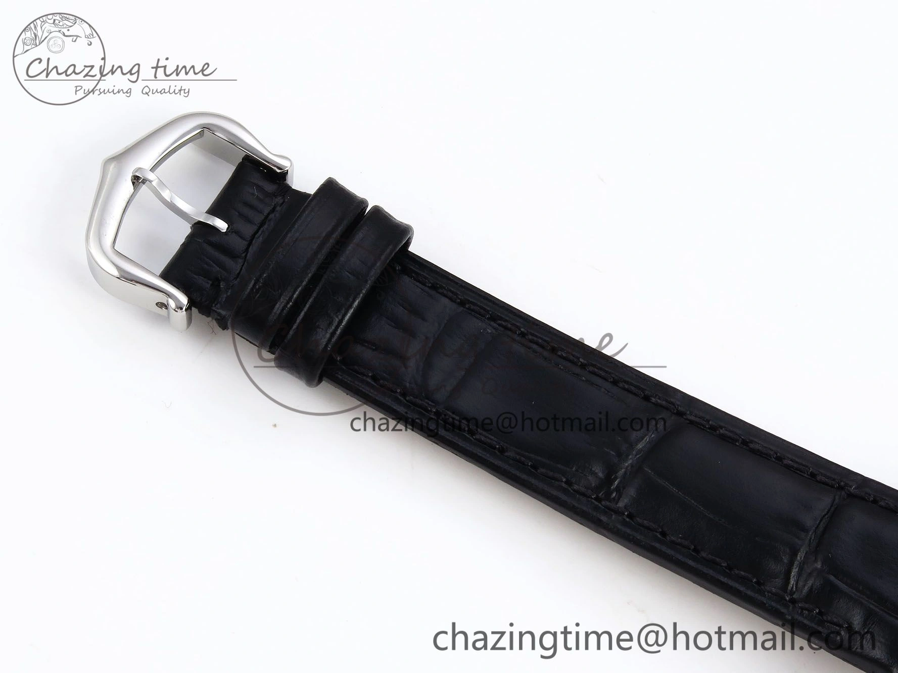 Durable Santos Dumont 27.5mm SS RG AF 1:1 Best Edition Silver Dial on Black Croco Strap A 5942