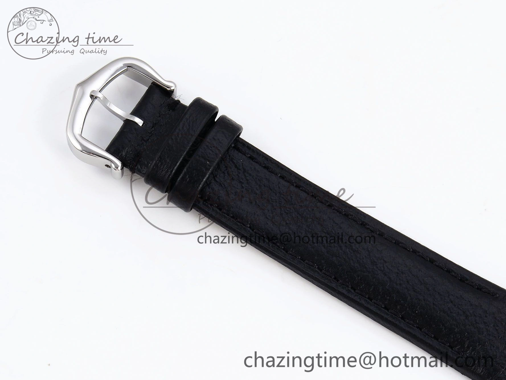 Santos Dumont 27.5mm SS RG AF 1:1 Best Edition Silver Dial on Black Leather Strap A Premium 5941