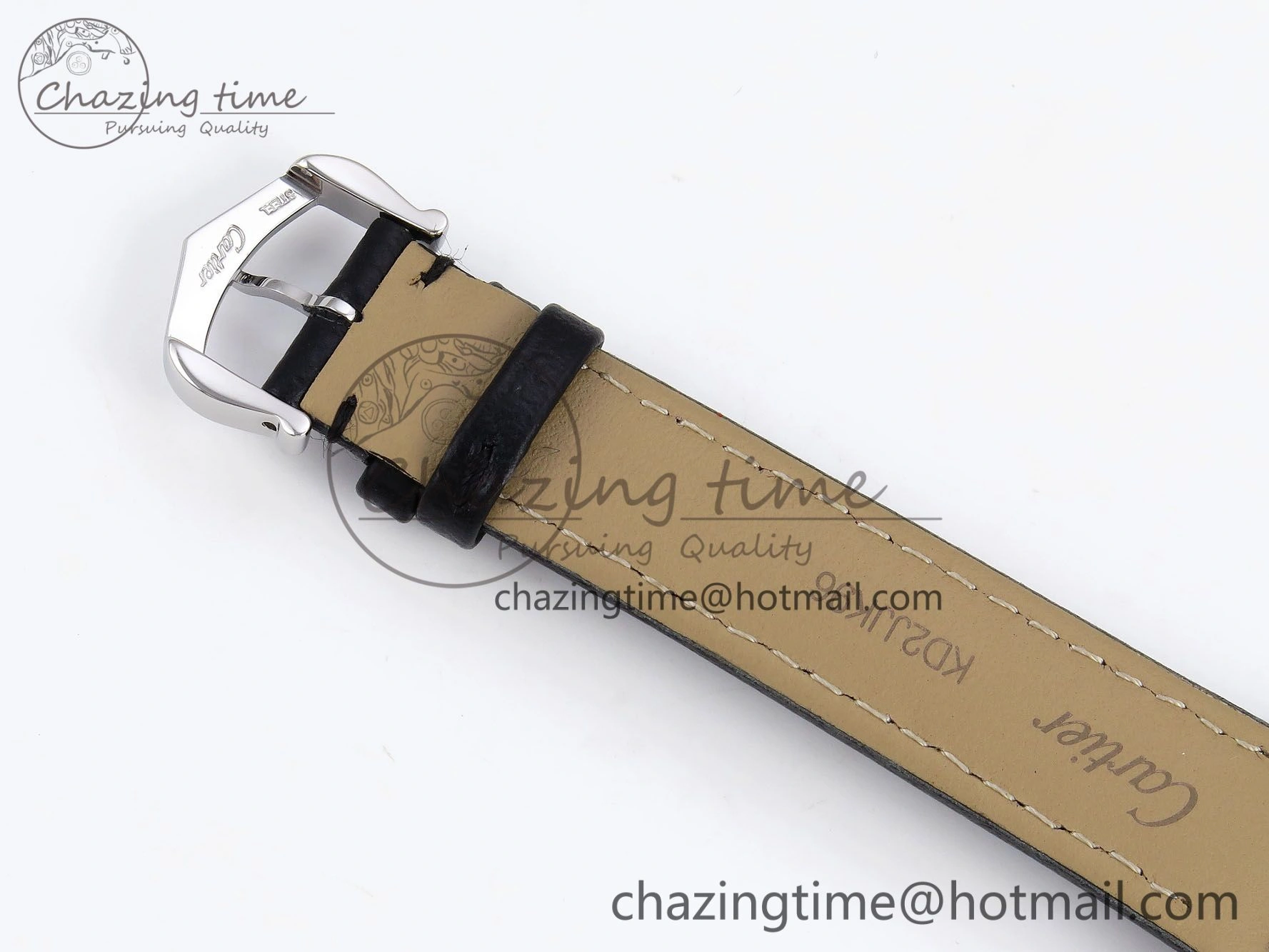 Santos Dumont 27.5mm SS RG AF 1:1 Best Edition Silver Dial on Black Leather Strap A Premium 5941