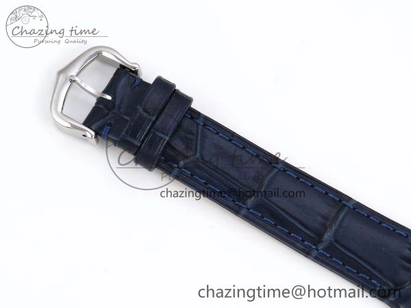 FreshLook Santos Dumont 27.5mm SS RG AF 1:1 Best Edition Silver Dial on Blue Croco Strap A 5940
