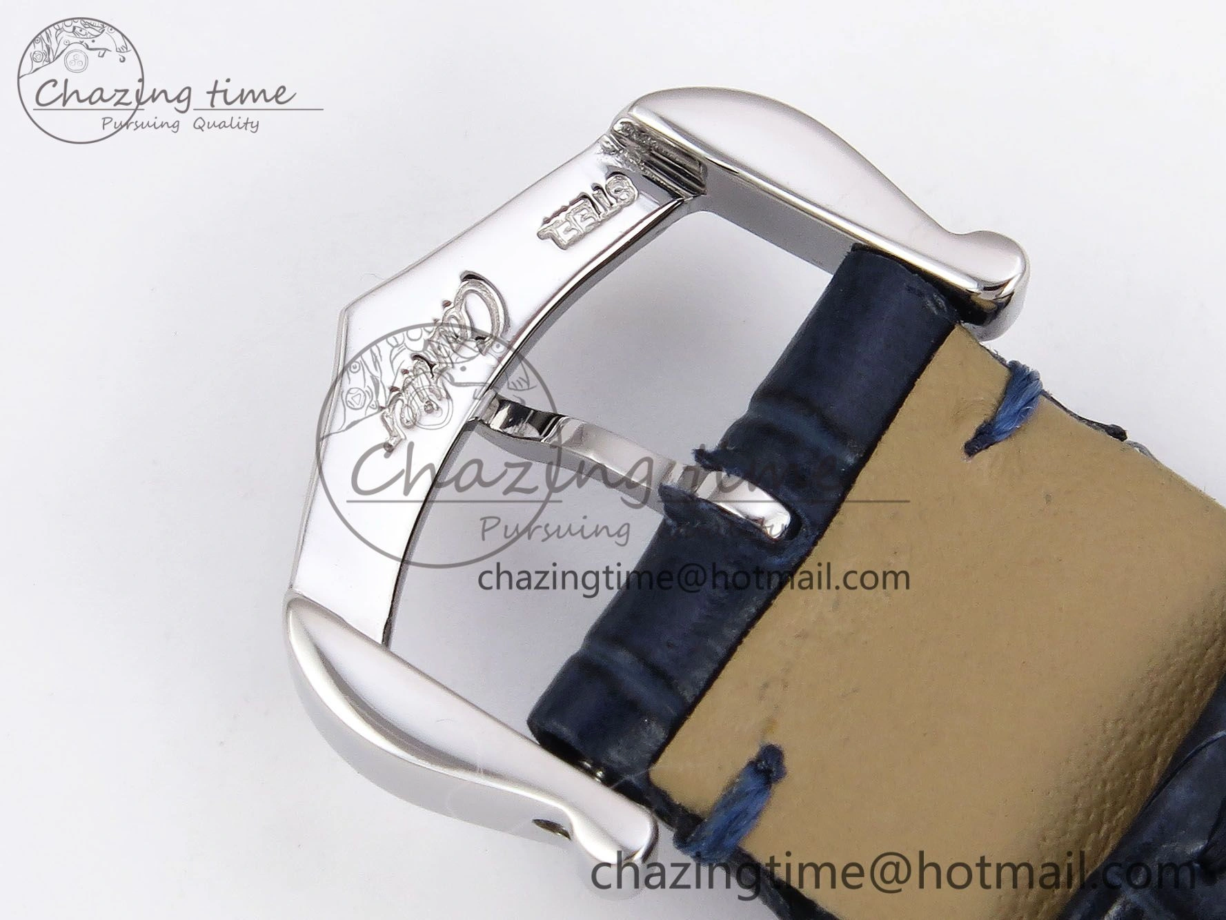 FreshLook Santos Dumont 27.5mm SS RG AF 1:1 Best Edition Silver Dial on Blue Croco Strap A 5940