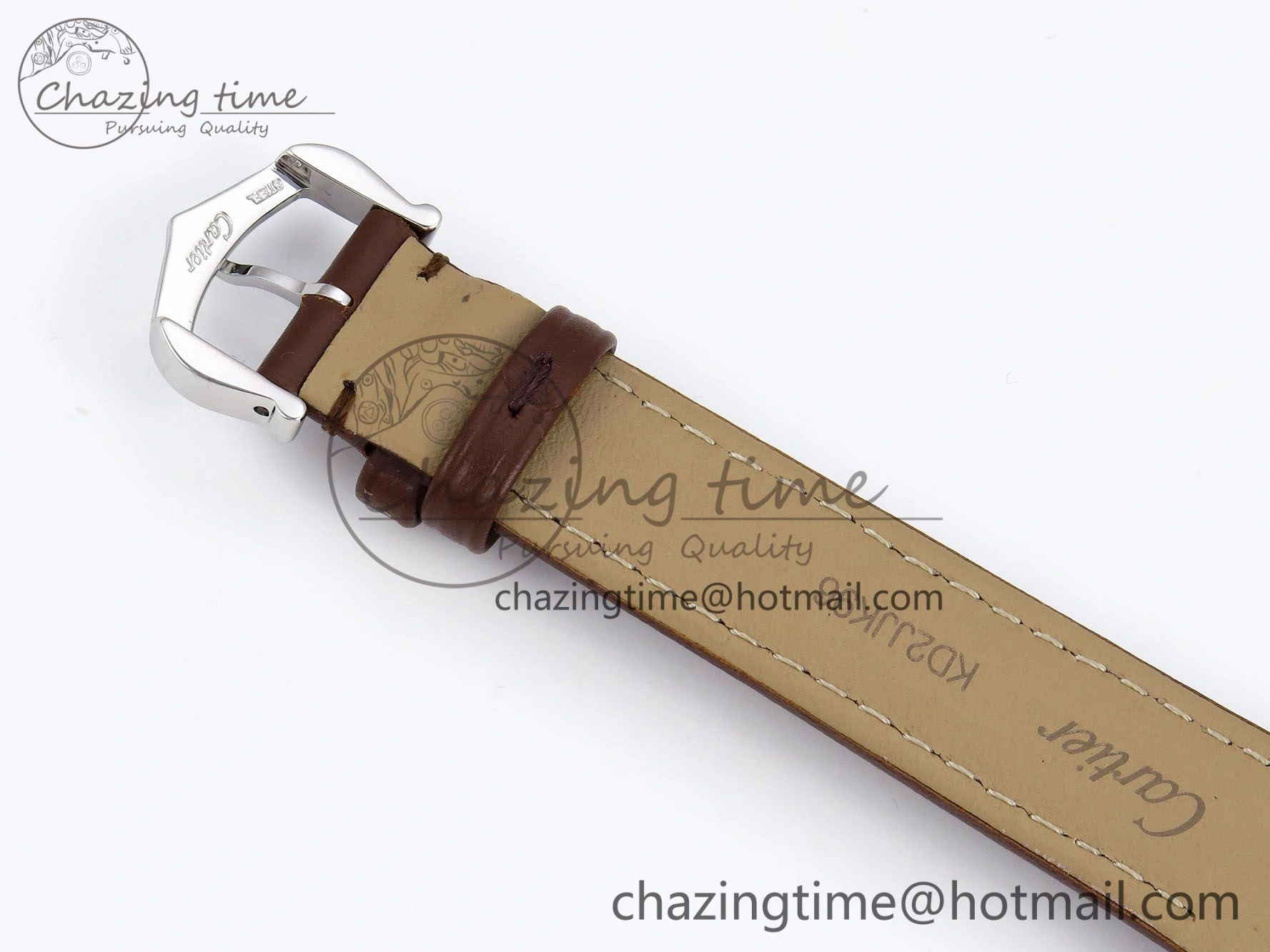 Santos Dumont 27.5mm SS RG AF 1:1 Best Edition Silver Dial on Brown Leather Strap A Versatile 5943