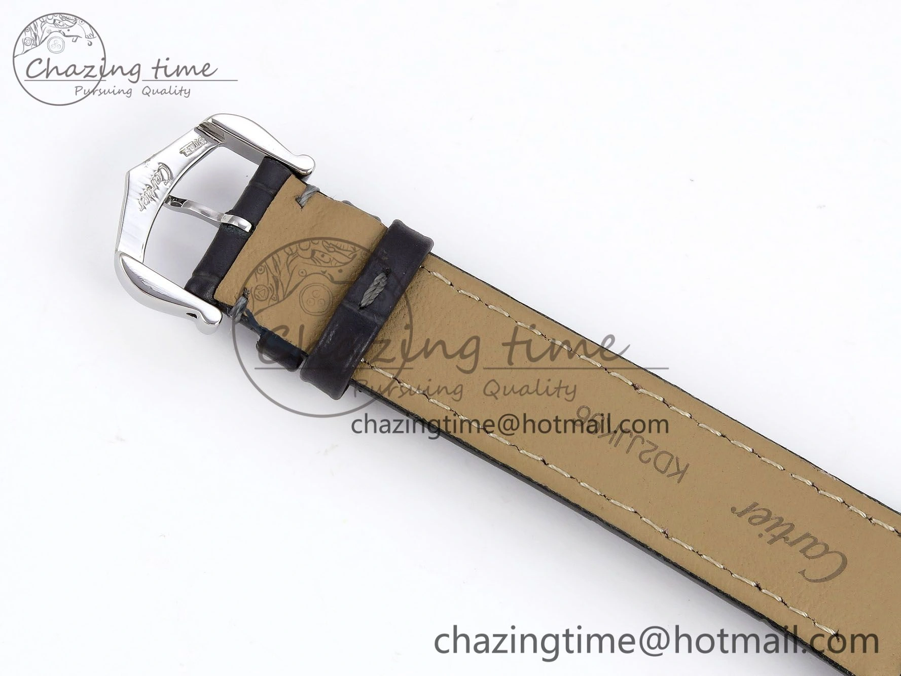 Packable Santos Dumont 27.5mm SS RG AF 1:1 Best Edition Silver Dial on Gray Croco Strap A 5939