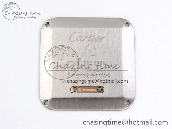 Packable Santos Dumont 27.5mm SS RG AF 1:1 Best Edition Silver Dial on Gray Croco Strap A 5939