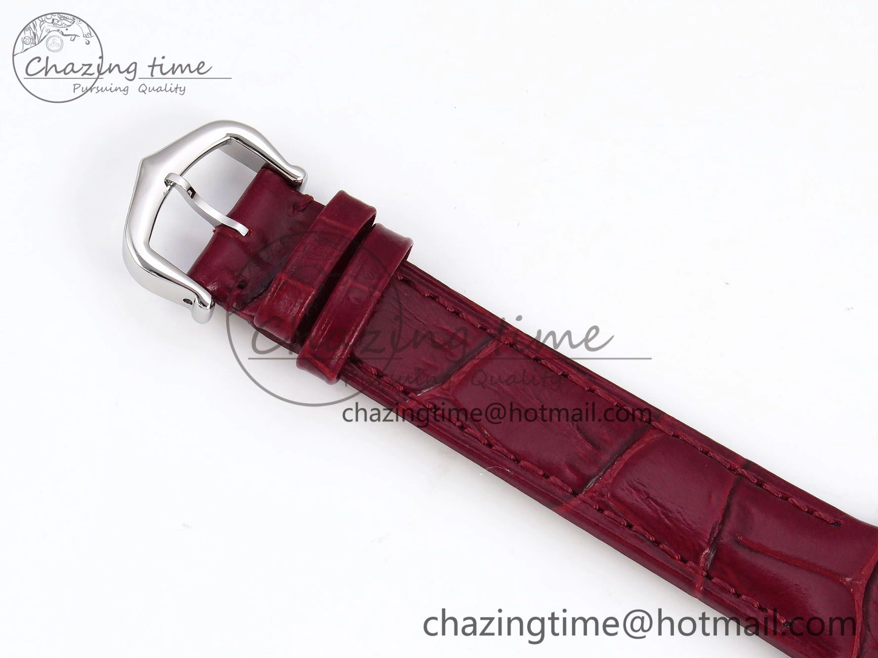 Santos Dumont 27.5mm SS RG AF 1:1 Best Edition Silver Dial on Red Croco Strap A Breathable 5945