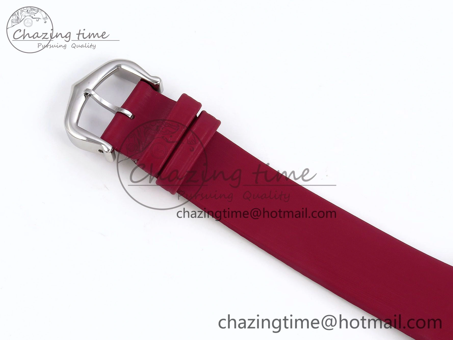 FreshLook Santos Dumont 27.5mm SS RG AF 1:1 Best Edition Silver Dial on Red Fabric Strap A 5944