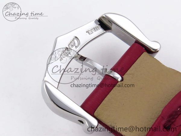 FreshLook Santos Dumont 27.5mm SS RG AF 1:1 Best Edition Silver Dial on Red Fabric Strap A 5944