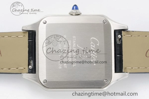 Santos Dumont 31.4mm IWSF Best Edition Silver Dial on Black Leather Strap Quartz Packable 6059