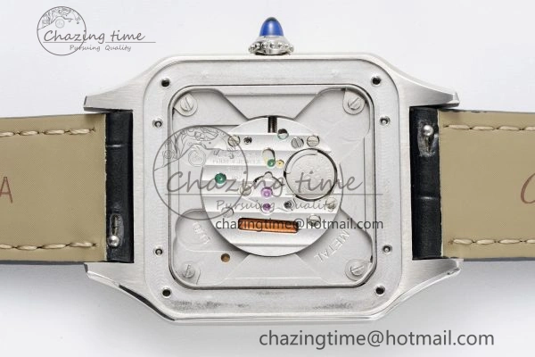 Santos Dumont 31.4mm IWSF Best Edition Silver Dial on Black Leather Strap Quartz Packable 6059