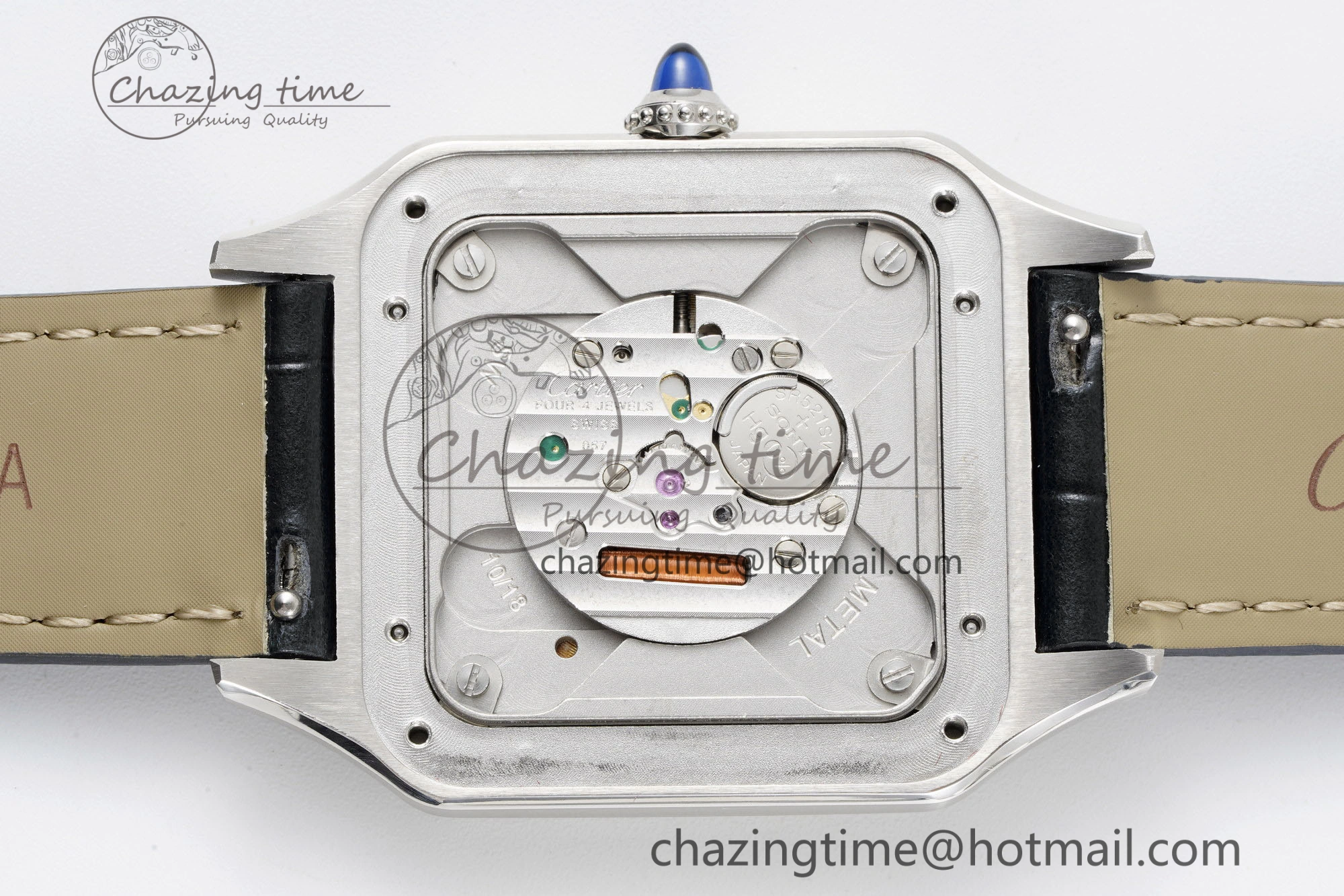Santos Dumont 31.4mm IWSF Best Edition Silver Dial on Black Leather Strap Quartz Packable 6059