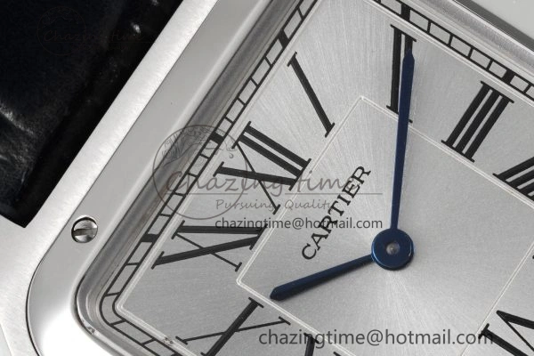 Santos Dumont 31.4mm IWSF Best Edition Silver Dial on Black Leather Strap Quartz Packable 6059