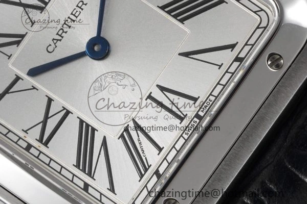 Santos Dumont 31.4mm IWSF Best Edition Silver Dial on Black Leather Strap Quartz Packable 6059