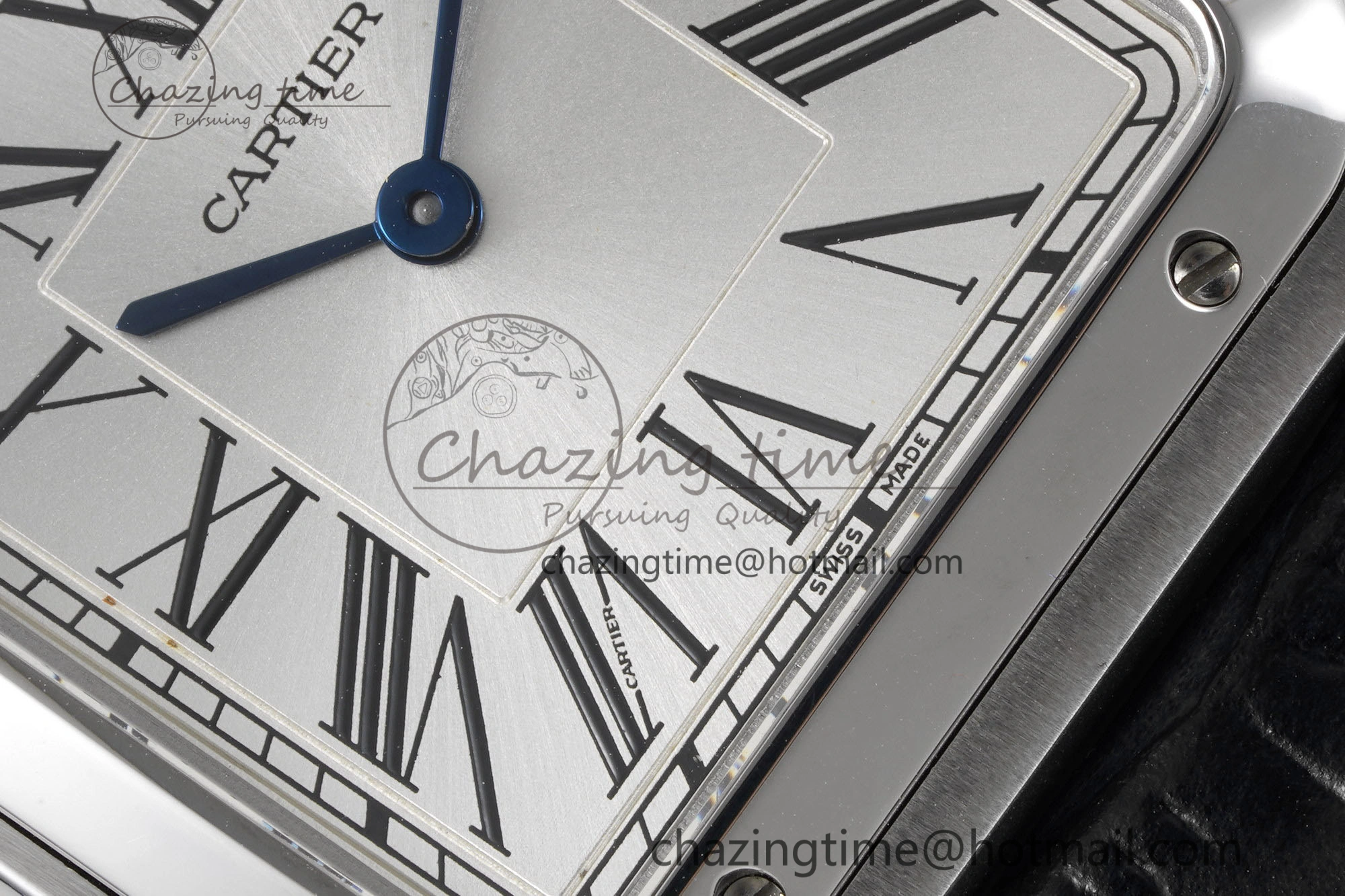 Santos Dumont 31.4mm IWSF Best Edition Silver Dial on Black Leather Strap Quartz Packable 6059