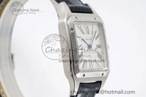 ModernLook Santos Dumont 31.4mm IWSF Best Edition Silver Dial on Blue Leather Strap Quartz 6060