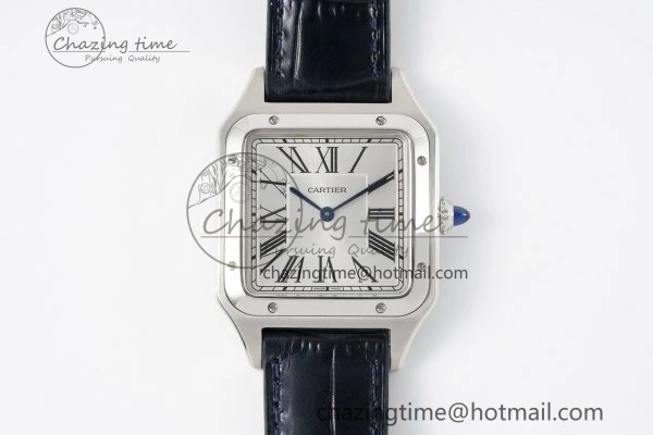 ModernLook Santos Dumont 31.4mm IWSF Best Edition Silver Dial on Blue Leather Strap Quartz 6060