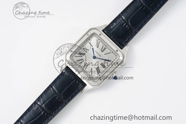 ModernLook Santos Dumont 31.4mm IWSF Best Edition Silver Dial on Blue Leather Strap Quartz 6060