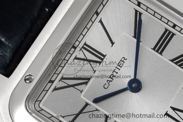 ModernLook Santos Dumont 31.4mm IWSF Best Edition Silver Dial on Blue Leather Strap Quartz 6060