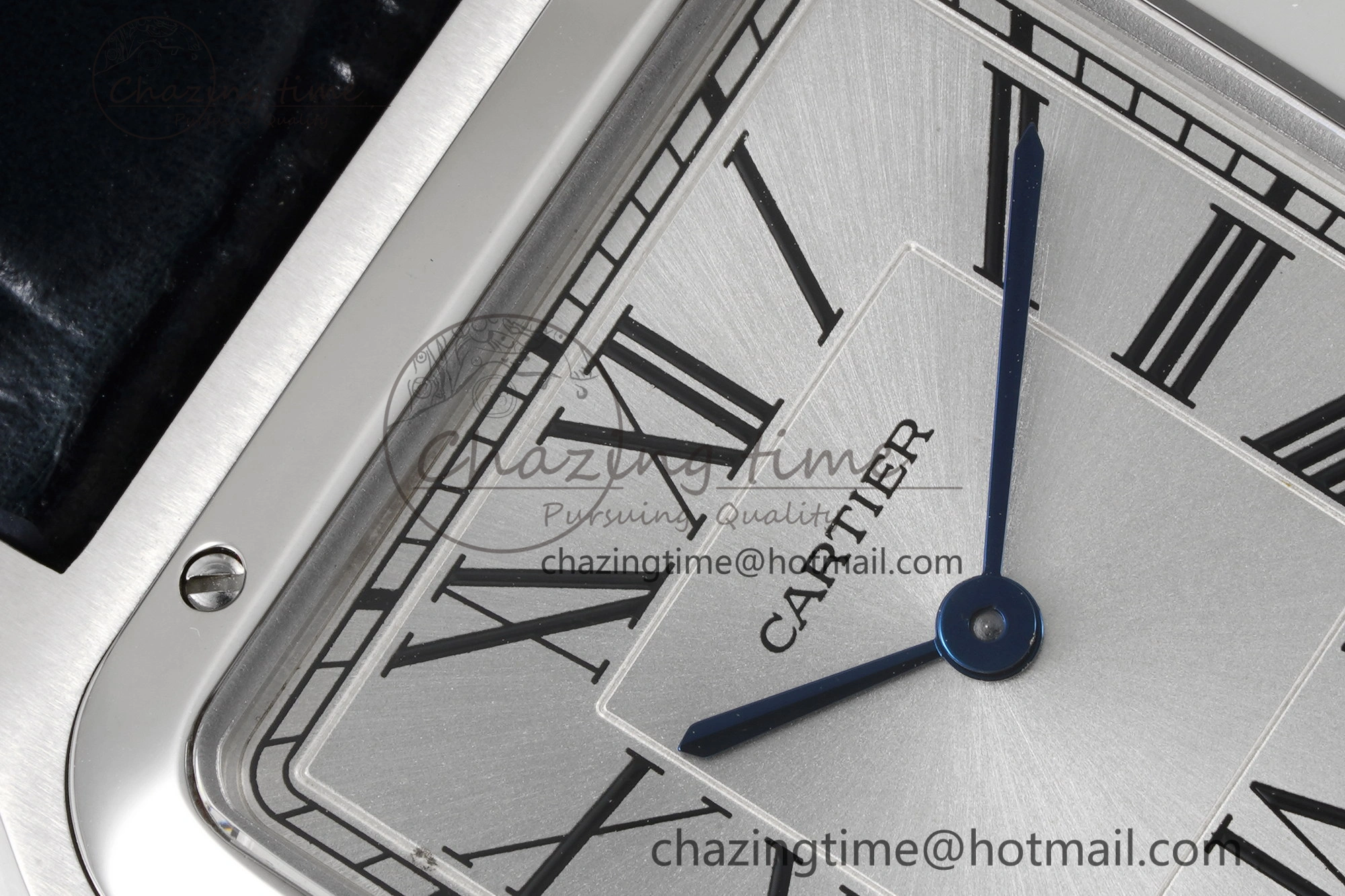 ModernLook Santos Dumont 31.4mm IWSF Best Edition Silver Dial on Blue Leather Strap Quartz 6060
