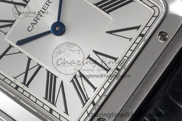 ModernLook Santos Dumont 31.4mm IWSF Best Edition Silver Dial on Blue Leather Strap Quartz 6060