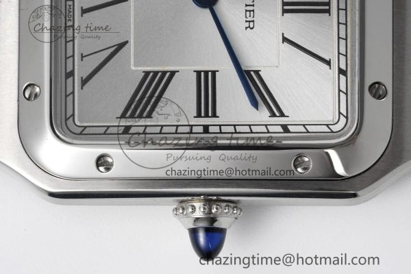 ModernLook Santos Dumont 31.4mm IWSF Best Edition Silver Dial on Blue Leather Strap Quartz 6060