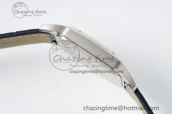 ModernLook Santos Dumont 31.4mm IWSF Best Edition Silver Dial on Blue Leather Strap Quartz 6060