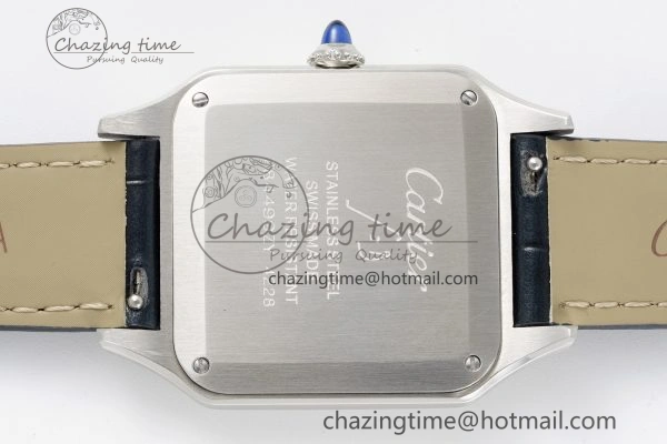 ModernLook Santos Dumont 31.4mm IWSF Best Edition Silver Dial on Blue Leather Strap Quartz 6060