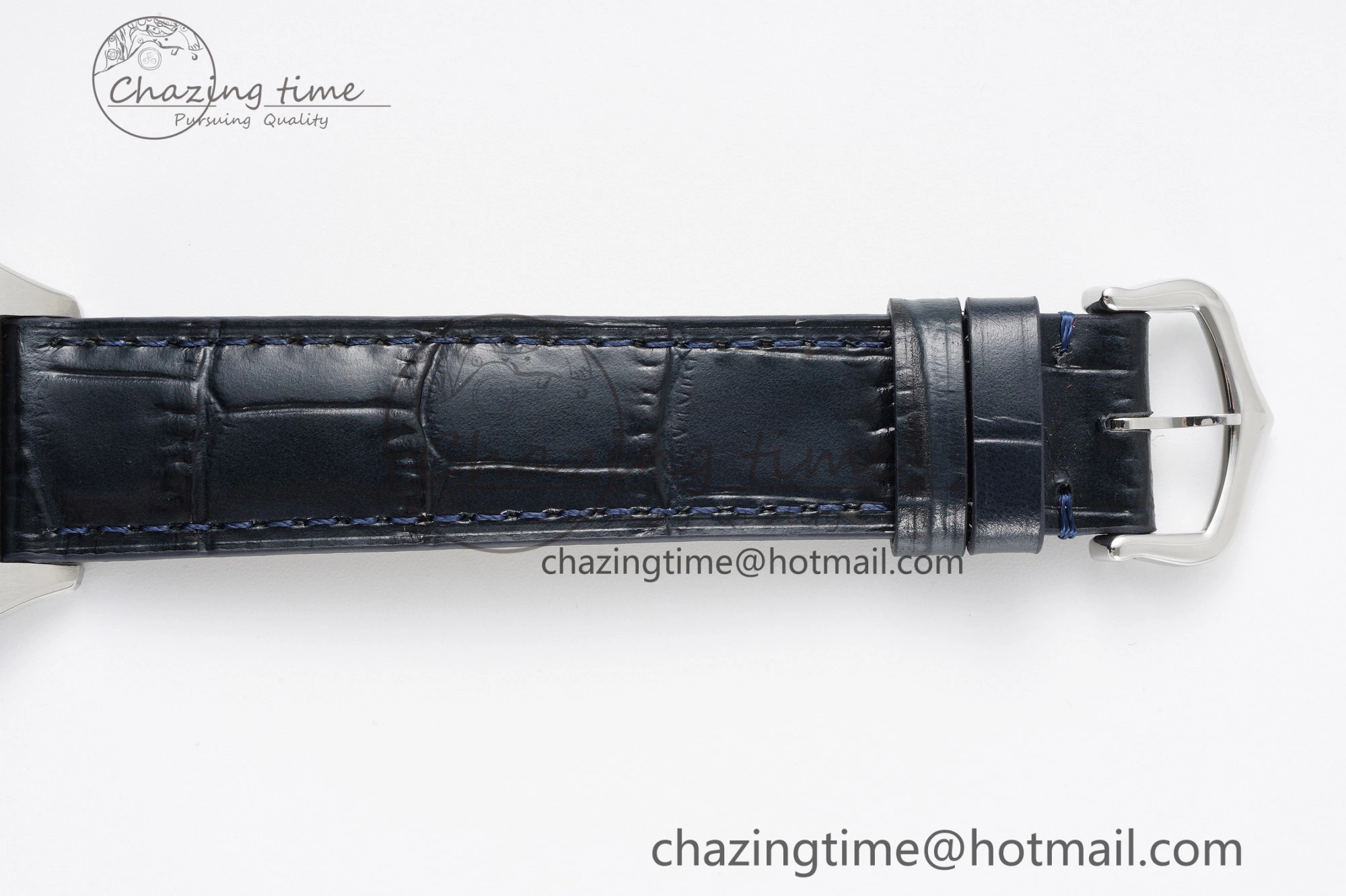 ModernLook Santos Dumont 31.4mm IWSF Best Edition Silver Dial on Blue Leather Strap Quartz 6060