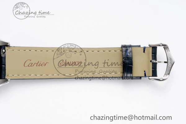 ModernLook Santos Dumont 31.4mm IWSF Best Edition Silver Dial on Blue Leather Strap Quartz 6060