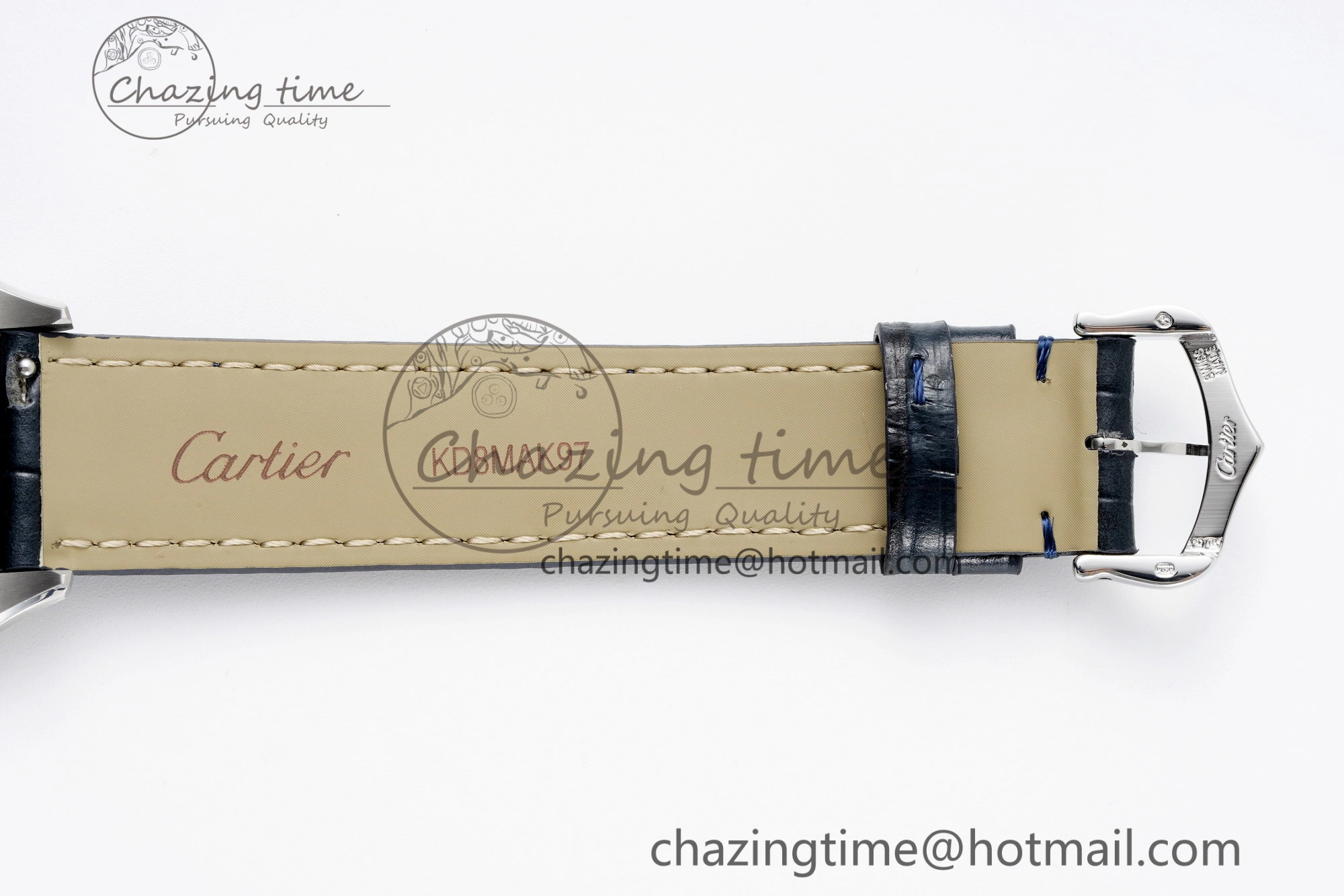 ModernLook Santos Dumont 31.4mm IWSF Best Edition Silver Dial on Blue Leather Strap Quartz 6060