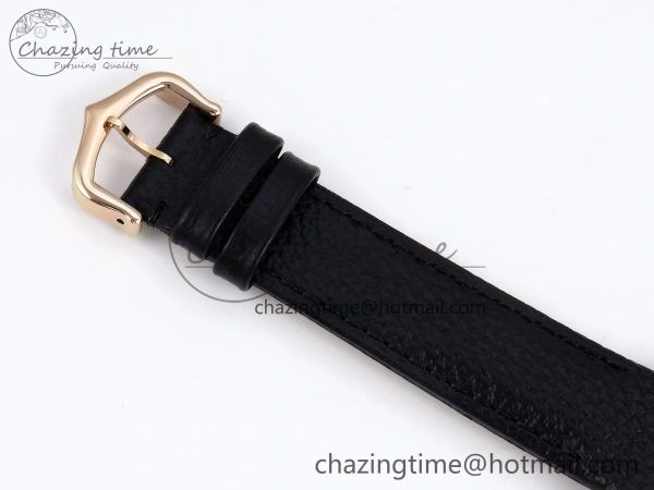 Santos Dumont 31.4mm RG AF 1:1 Best Edition Silver Dial Diamonds Bezel on Black Leather Strap A TravelReady 5929