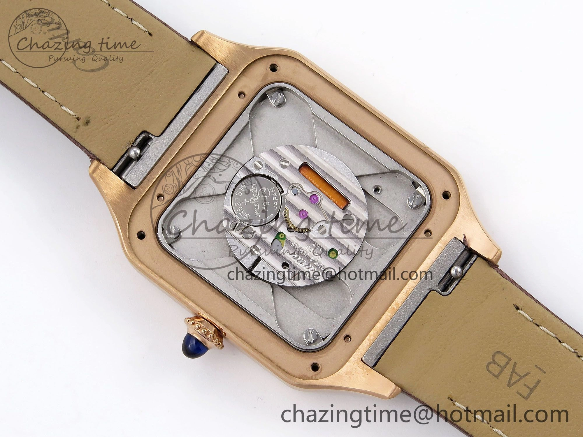 Santos Dumont 31.4mm RG AF 1:1 Best Edition Silver Dial Diamonds Bezel on Brown Leather Strap A Breathable 5923