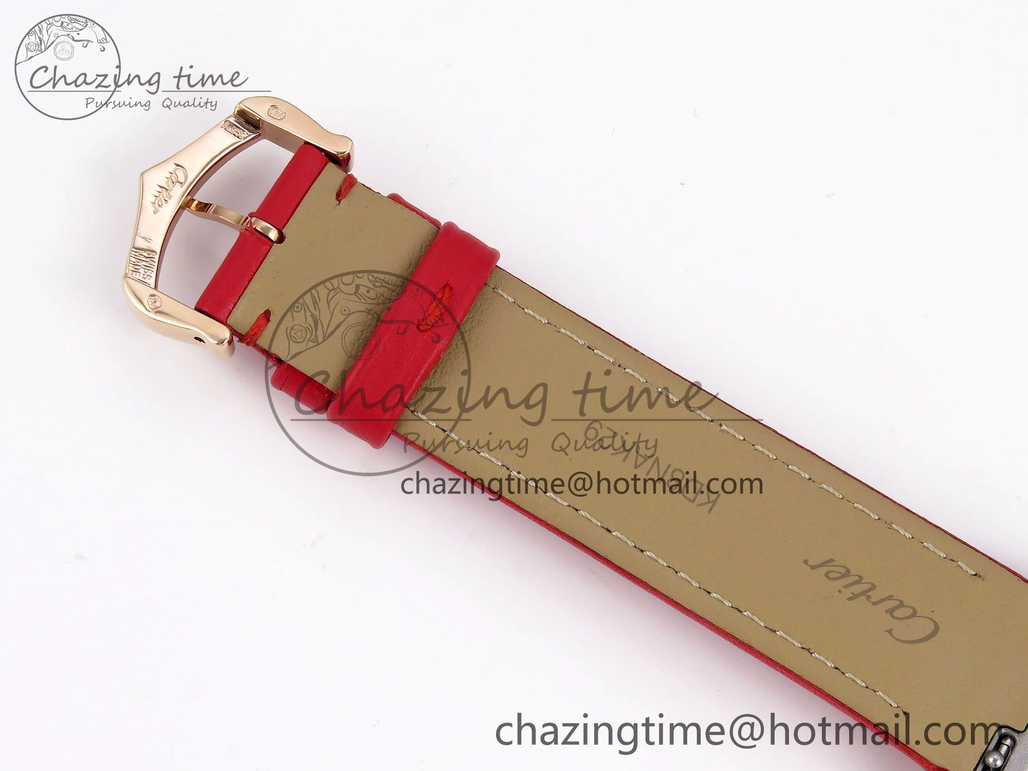 Santos Dumont 31.4mm RG AF 1:1 Best Edition Silver Dial Diamonds Bezel on Red Leather Strap A Versatile 5917