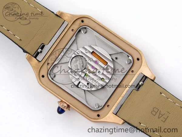 Santos Dumont 31.4mm RG AF 1:1 Best Edition Silver Dial on Black Croco Strap A Snug 5912